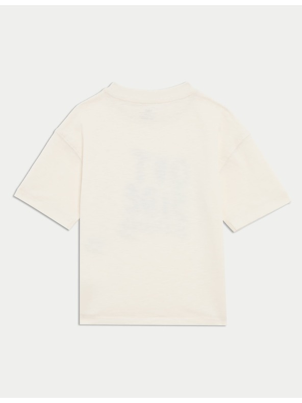 Marks & Spencer Tričko s nápisom "Outside", z čistej bavlny (1–8 rokov) Marks & Spencer biela