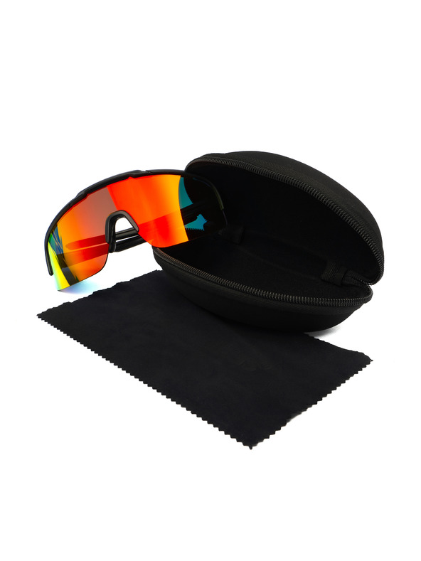 Horsefeathers Cyklistické okuliare Recoil - matná čierna/zrkadlovo červená HORSEFEATHERS