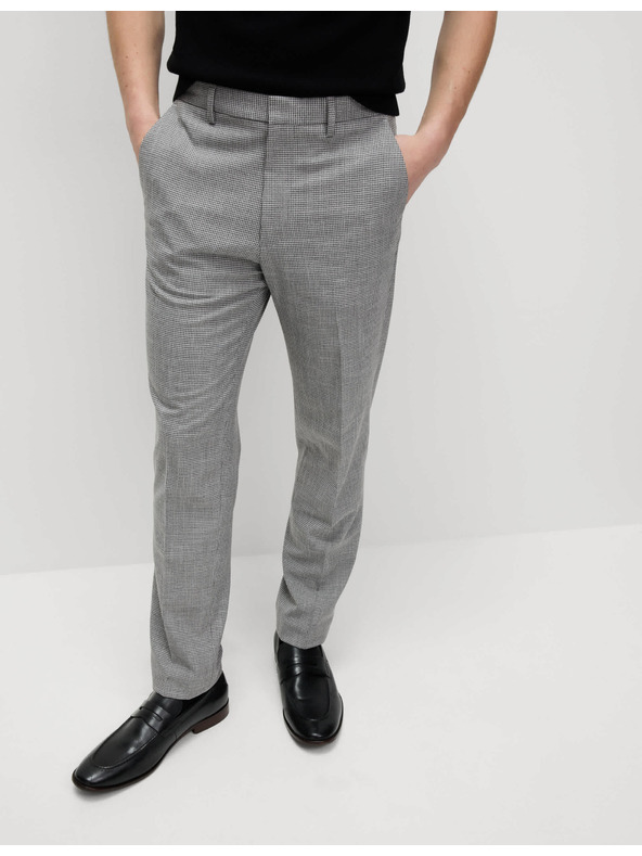 Marks & Spencer Vzorované formálne nohavice priliehavého strihu Marks & Spencer čierna