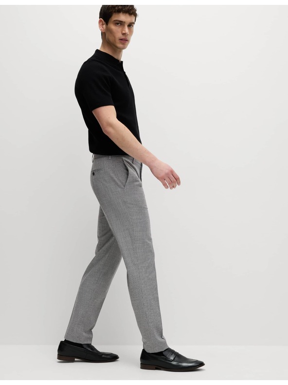 Marks & Spencer Vzorované formálne nohavice priliehavého strihu Marks & Spencer čierna