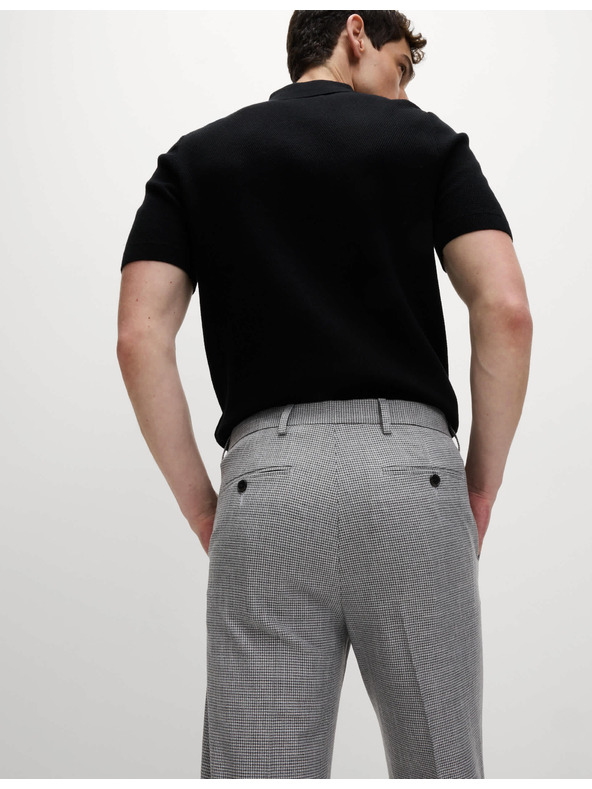 Marks & Spencer Vzorované formálne nohavice priliehavého strihu Marks & Spencer čierna