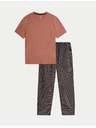 Marks & Spencer Pyžamová súprava z čistej bavlny s geometickou potlačou Marks & Spencer oranžová