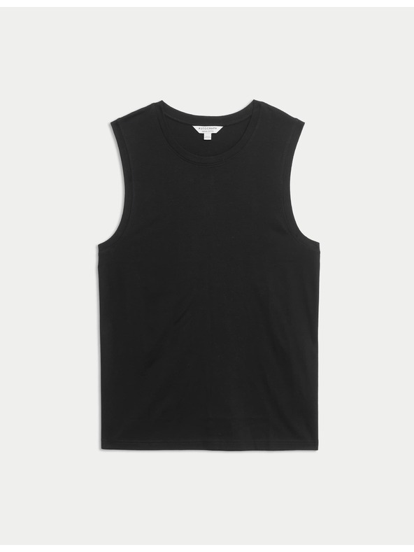 Marks & Spencer Tielkový top z čistej bavlny Supima® s výstrihom ku krku Marks & Spencer čierna