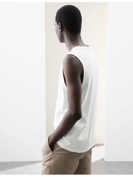 Marks & Spencer Tielkový top z čistej bavlny Supima® s výstrihom ku krku Marks & Spencer biela