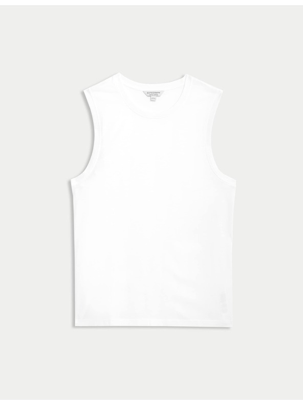 Marks & Spencer Tielkový top z čistej bavlny Supima® s výstrihom ku krku Marks & Spencer biela