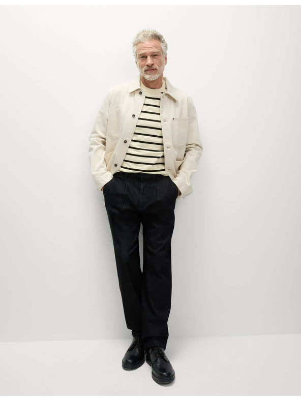 Marks & Spencer Pruhované tričko s vysokým podielom bavlny Marks & Spencer smotanová