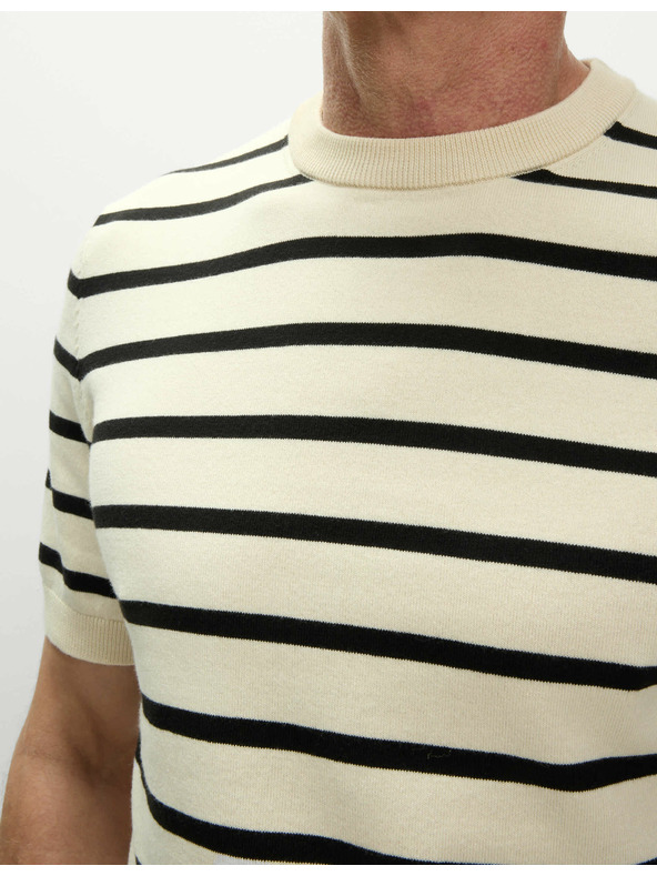 Marks & Spencer Pruhované tričko s vysokým podielom bavlny Marks & Spencer smotanová