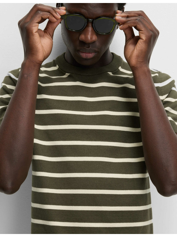 Marks & Spencer Pruhované tričko s vysokým podielom bavlny Marks & Spencer zelená