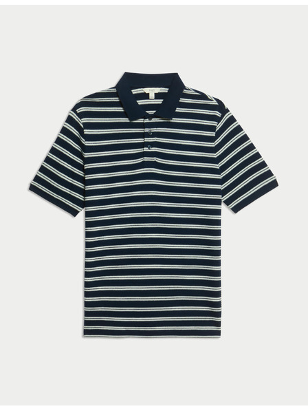 Marks & Spencer Pruhovaná polokošeľa s vysokým podielom bavlny Marks & Spencer námorná modrá