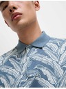 Marks & Spencer Polokošeľa z čistej bavlny s potlačou banánových listov Marks & Spencer modrá