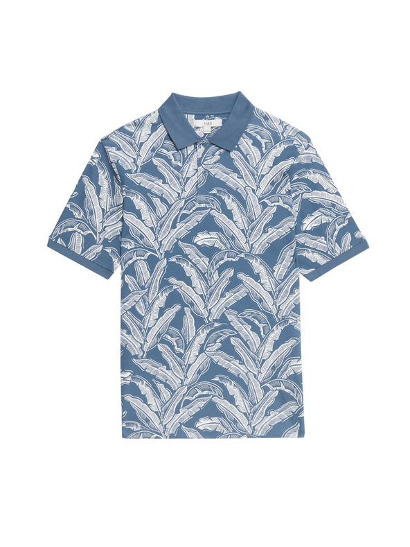 Marks & Spencer Polokošeľa z čistej bavlny s potlačou banánových listov Marks & Spencer modrá