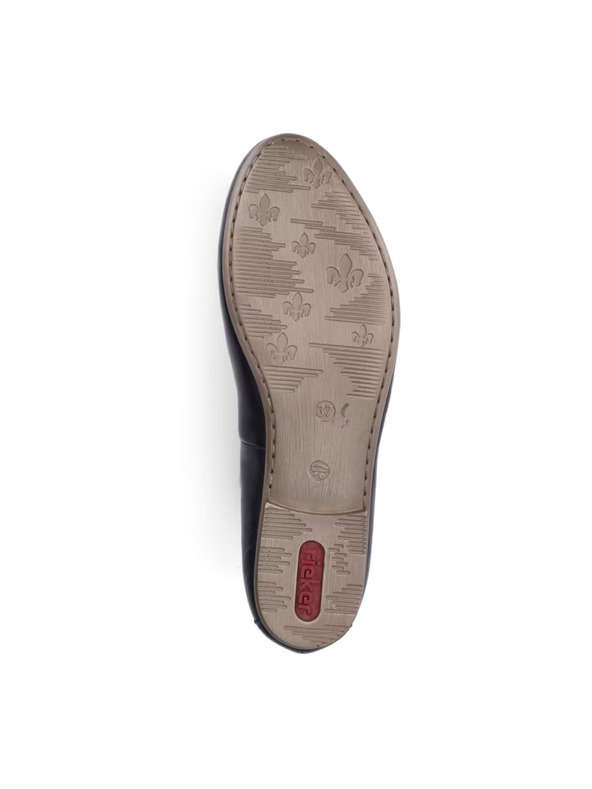 Rieker Čierne kožené balerínky Rieker