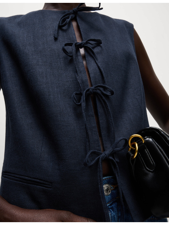 Marks & Spencer Ľnená vesta so zaväzovaním vpredu Marks & Spencer