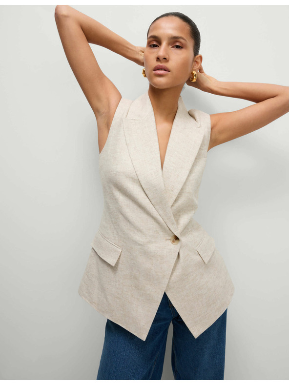 Marks & Spencer Vesta zo zmesi ľnu Marks & Spencer smotanová