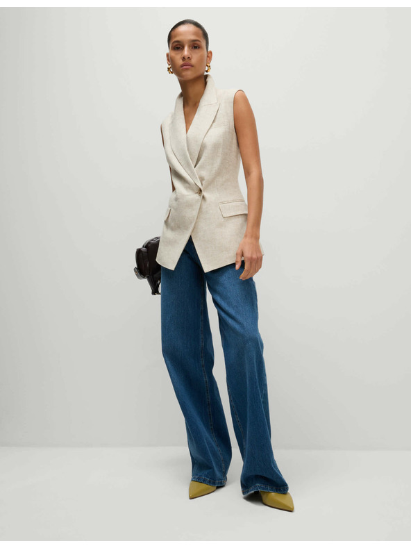 Marks & Spencer Vesta zo zmesi ľnu Marks & Spencer smotanová