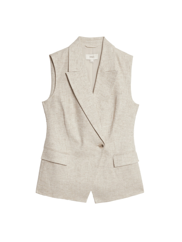 Marks & Spencer Vesta zo zmesi ľnu Marks & Spencer smotanová