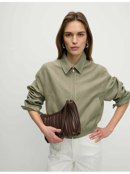 Marks & Spencer Semišová uvoľnená bunda Harrington Marks & Spencer hnedá