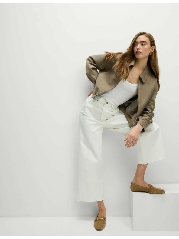 Marks & Spencer Džínsy so širokými nohavicami v skrátenej dĺžke Marks & Spencer biela