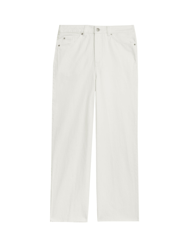 Marks & Spencer Džínsy so širokými nohavicami v skrátenej dĺžke Marks & Spencer biela