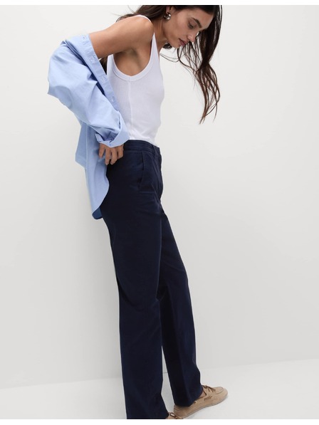 Marks & Spencer Rovné chino nohavice s vysokým podielom bavlny Marks & Spencer námornická modrá