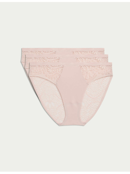 Marks & Spencer Vysoko strihované nohavičky Body Soft™, sada 3 ks Marks & Spencer ružová