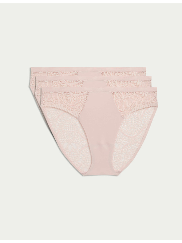 Marks & Spencer Vysoko strihované nohavičky Body Soft™, sada 3 ks Marks & Spencer ružová