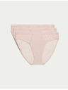 Marks & Spencer Vysoko strihované nohavičky Body Soft™, sada 3 ks Marks & Spencer ružová