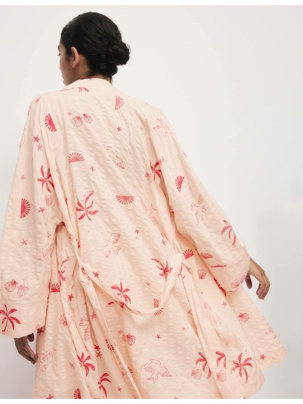 Marks & Spencer Mačkaný zavinovací župan s vysokým podielom bavlny Marks & Spencer ružová