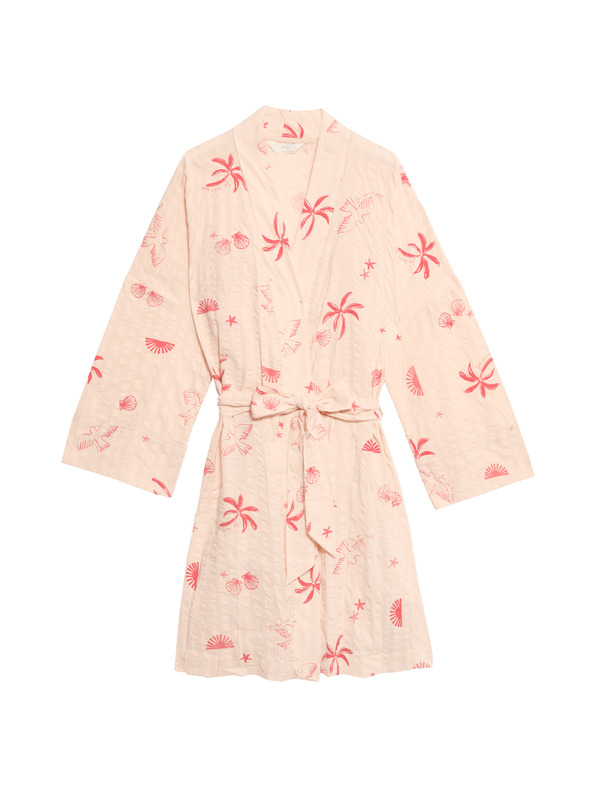 Marks & Spencer Mačkaný zavinovací župan s vysokým podielom bavlny Marks & Spencer ružová