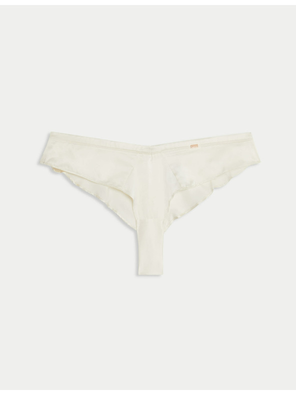 Marks & Spencer Hodvábne francúzske nohavičky Trousseau Marks & Spencer smotanová