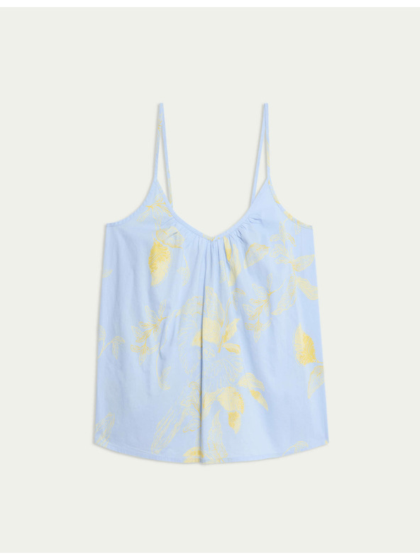 Marks & Spencer Košeľové tielko z čistej bavlny s potlačou Marks & Spencer modrá