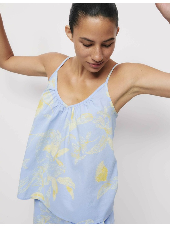 Marks & Spencer Košeľové tielko z čistej bavlny s potlačou Marks & Spencer modrá