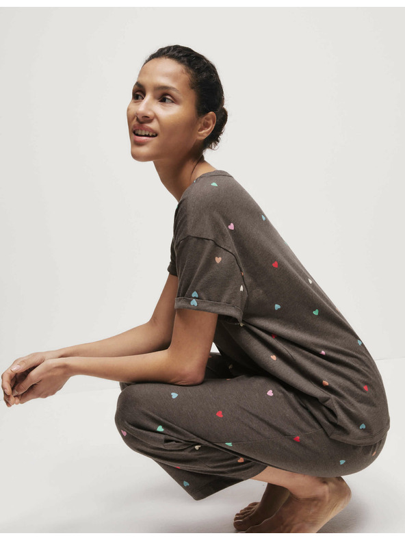 Marks & Spencer Pyžamová súprava s potlačou a vysokým podielom bavlny Marks & Spencer sivá