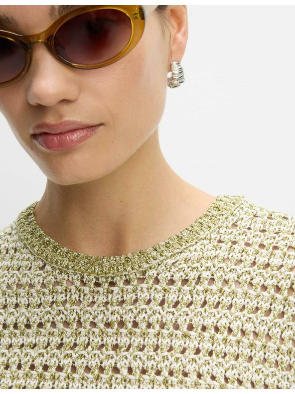 Marks & Spencer Pletená vesta úzkeho strihu so standing golierom, s bavlnou Marks & Spencer zelená