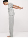 Marks & Spencer Pyžamová súprava s vysokým podielom bavlny s potlačou listov Marks & Spencer sivá