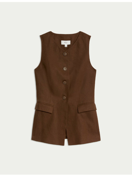 Marks & Spencer Vesta s miernym podielom ľanu Marks & Spencer hnedá
