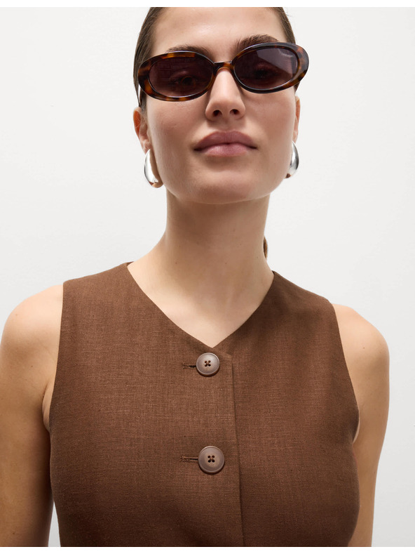 Marks & Spencer Vesta s miernym podielom ľanu Marks & Spencer hnedá