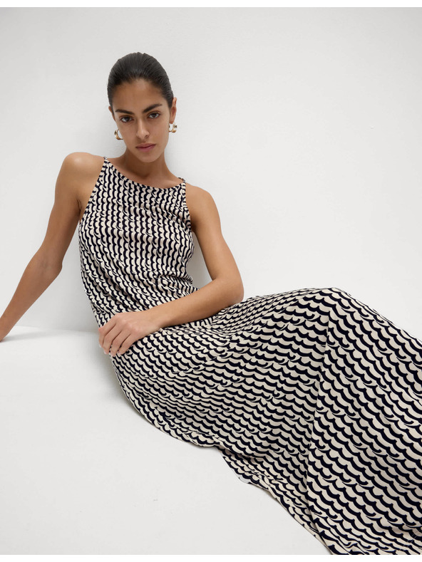 Marks & Spencer Žerzejové plážové midi-maxi šaty s potlačou Marks & Spencer