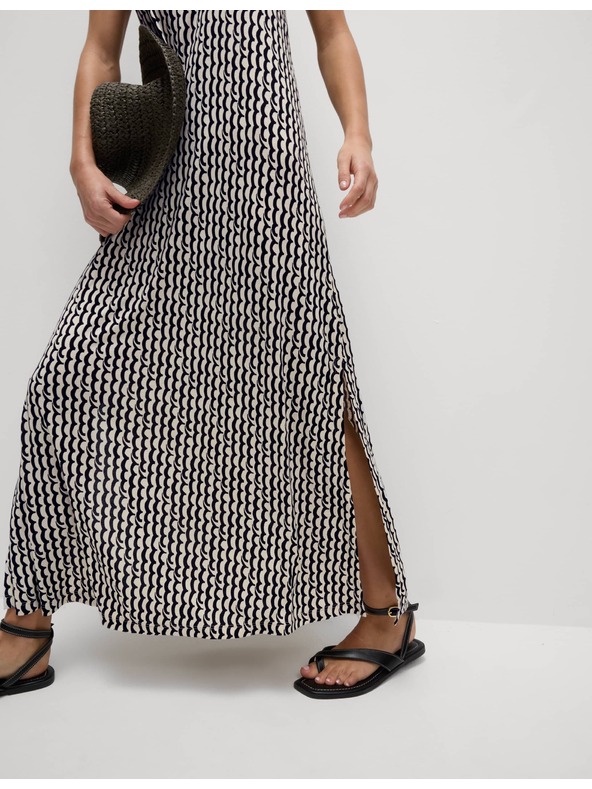 Marks & Spencer Žerzejové plážové midi-maxi šaty s potlačou Marks & Spencer