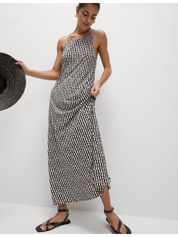 Marks & Spencer Žerzejové plážové midi-maxi šaty s potlačou Marks & Spencer