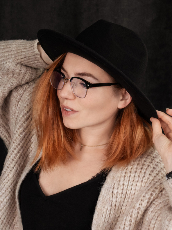 VEYREY VeyRey Modré slnečné okuliare s polorámčekom