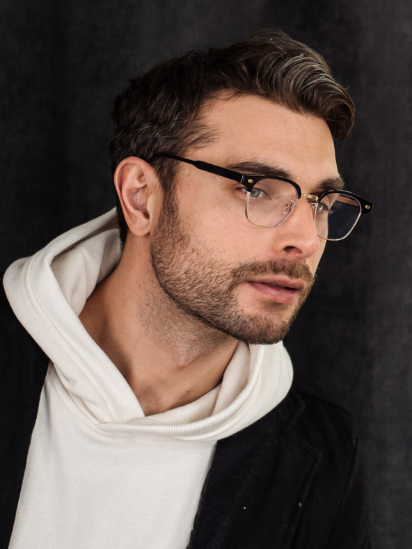 VEYREY VeyRey Modré slnečné okuliare s polorámčekom