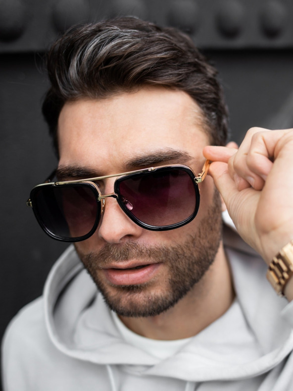 VEYREY VeyRey štvorcové slnečné okuliare Holger čierne