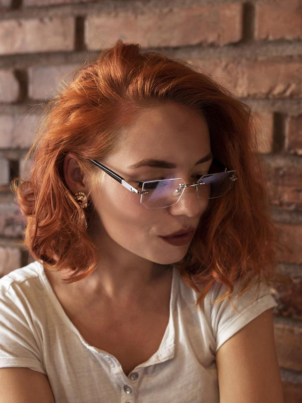 VEYREY Okuliare blokujúce modré svetlo v striebornej farbe VeyRey Sallis