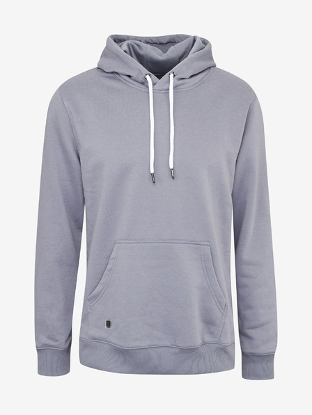 Ombre Clothing Šedá pánska základná mikina s kapucňou Ombre Oblečenie