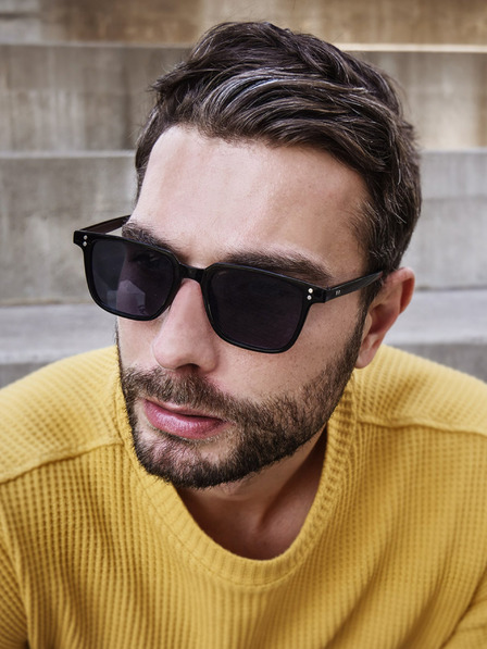 VEYREY Čierne unisex polarizačné slnečné okuliare VeyRey Parisse