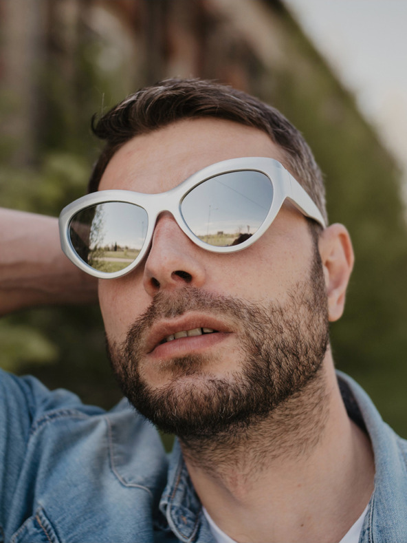 VEYREY Strieborné unisex športové slnečné okuliare VeyRey Gimphrailius