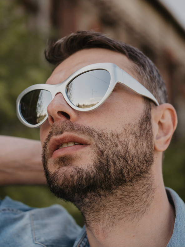 VEYREY Strieborné unisex športové slnečné okuliare VeyRey Gimphrailius