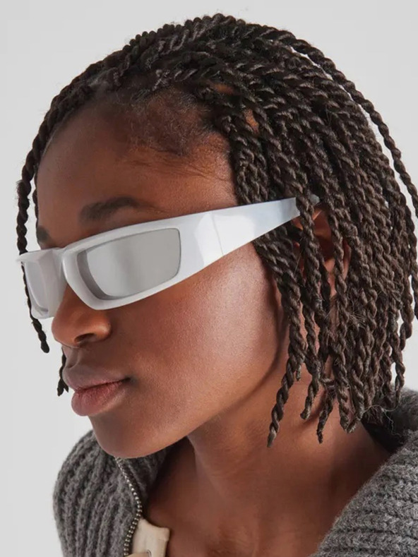 VEYREY Biele unisex športové slnečné okuliare VeyRey Steampunk Istephiel