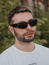 VEYREY Čierne unisex športové slnečné okuliare VeyRey Steampunk Yolzalgil